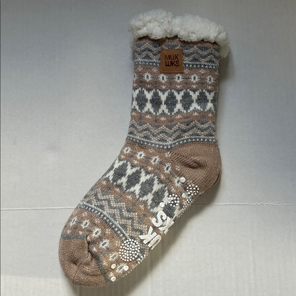 NWT Muk Luks fairy dust grey women’s cabin sock size S/M - Picture 2 of 5